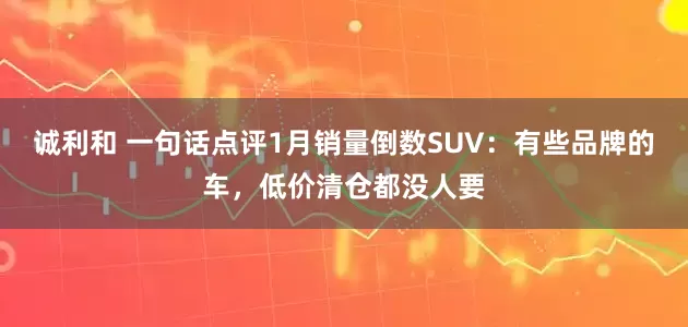 诚利和 一句话点评1月销量倒数SUV：有些品牌的车，低价清仓都没人要