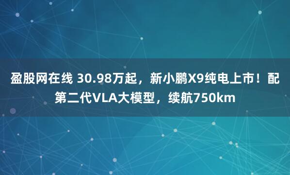盈股网在线 30.98万起，新小鹏X9纯电上市！配第二代VLA大模型，续航750km
